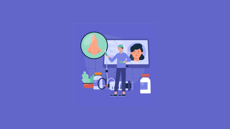 an ent specialist checking reports