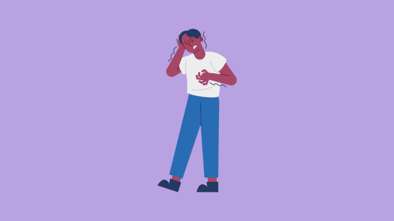 a person is having a stomach pain