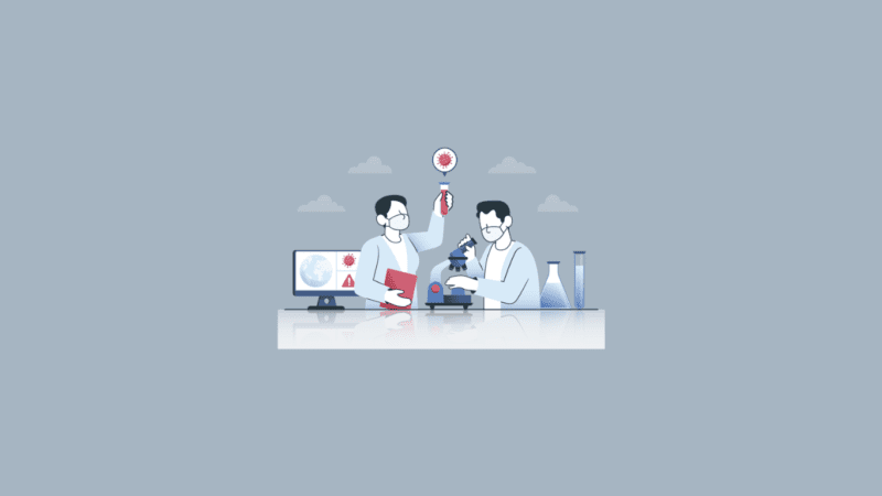 2 doctors are testing blood with equipment