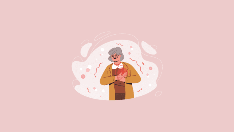 an old lady having a heart attack