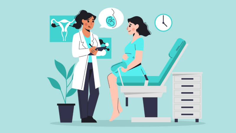 A women visiting her Gynecologist