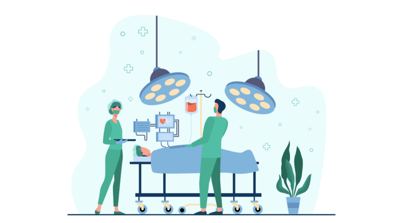 Doctors doing surgery