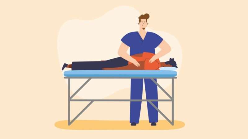 a physiatrist taking care of a patient
